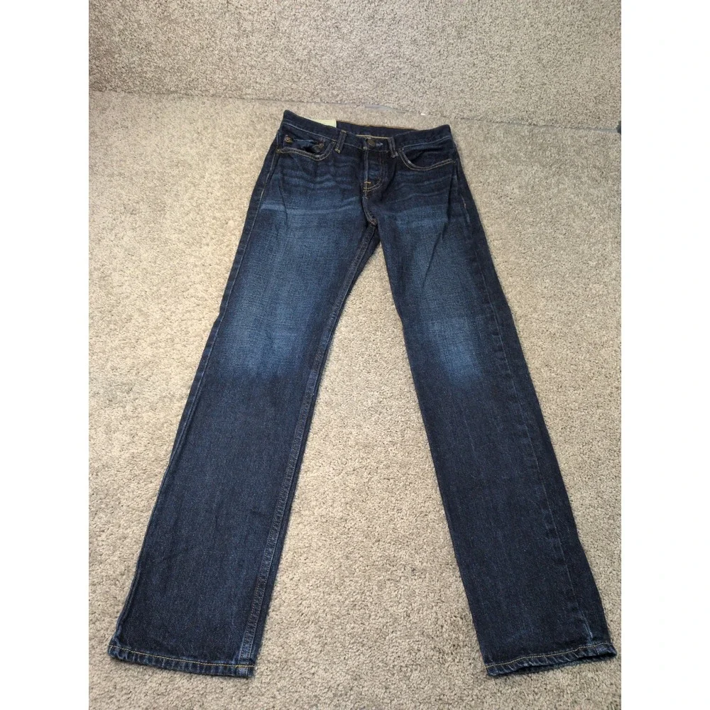 Hollister Epic Flex Straight Leg Dark Wash Denim Jeans Mens 28x30 Indigo